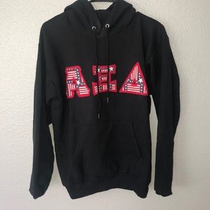 Black hoodie American flag Alpha Xi Delta letters